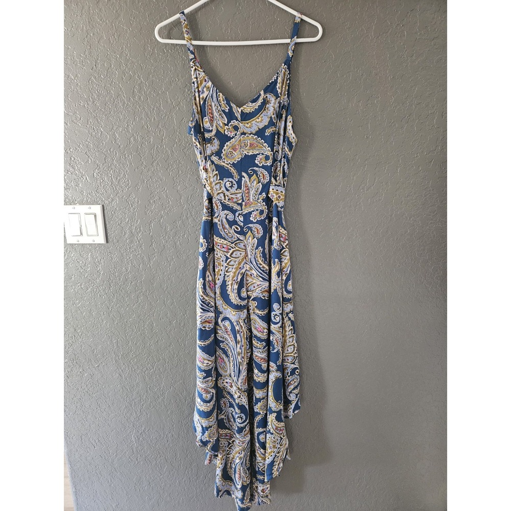 MSK Paisley Jumpsuit Romper Belt Wide‎ Leg Crop-sides Midi Pant Rayon Flowy Boho